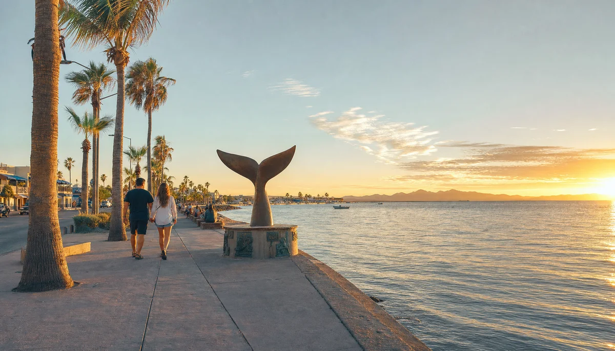 Malecon de La Paz al atardecer